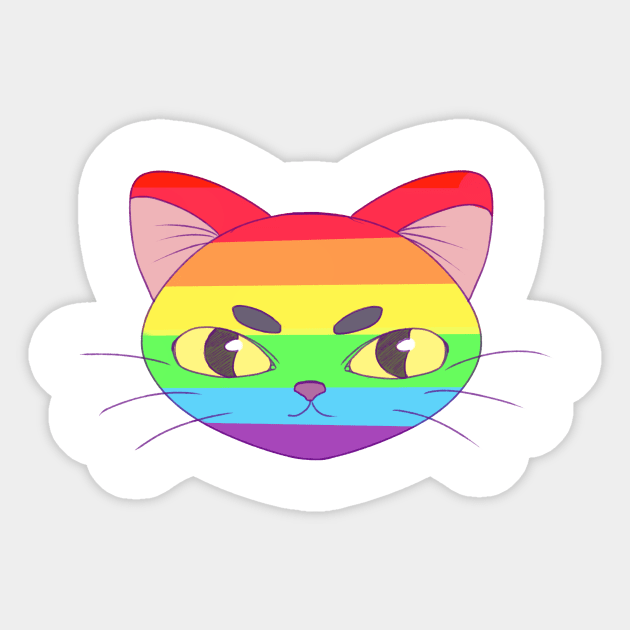 Rainbow Cat Sticker by Jjustdraws